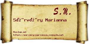 Sárváry Marianna névjegykártya