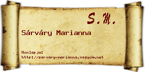 Sárváry Marianna névjegykártya