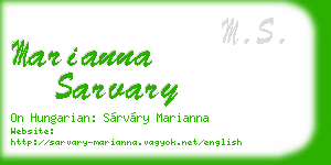 marianna sarvary business card