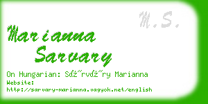 marianna sarvary business card